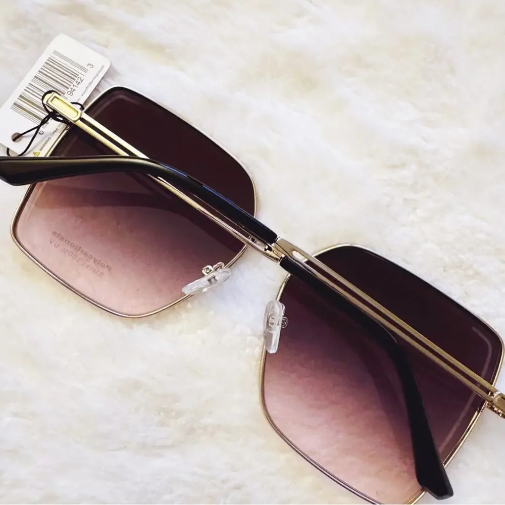 Monica Clear Light Purple Geometric Sunglasses